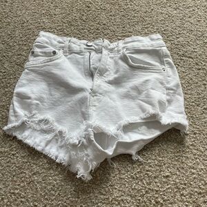 White Zara Jean shorts